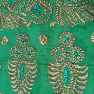 Fancy Green Unstitched Suit Material For Women