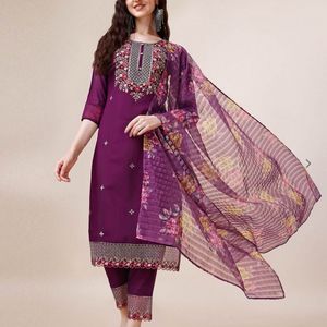 Berrylicious Purple Kurta Set Size XL