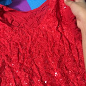 Red Sequins Kurti