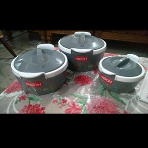 Milton Brand Pack Of 3 Thermoware Casserole Set 💞