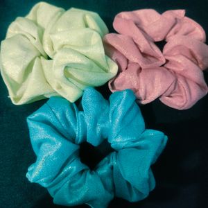 (Pack Of 3) Glitter Scrunchies Brand New