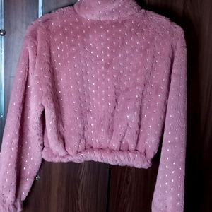 Pink Fleece Jacket (Cropped)