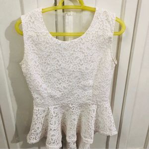 White Lacy Top