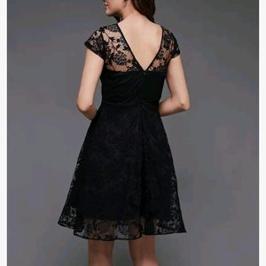 Black Lace Fit & Flare Dress, M