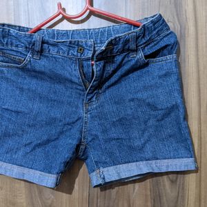 Blue denim shorts