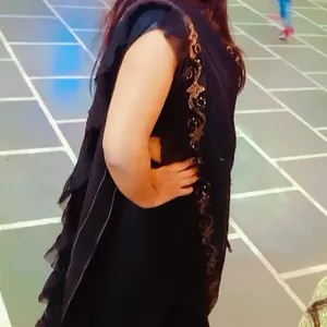 Women Black Saree With Frills And Blouse