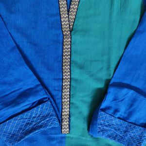 Avaasa kurta, L Size Beautiful Blue Green Shade