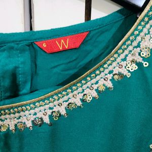 Green Festive W Kurta Sharara Set