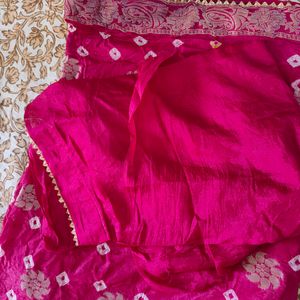 Pink Saree With Blouse