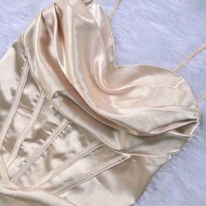 Urbanic New Beige Corset Slit Dress