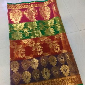 Tissue Zari Fancy Silk Women Saree