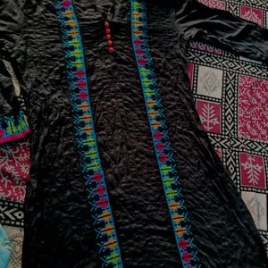 Black Embroidery Kurta