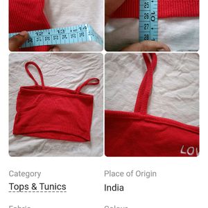 H&M Baby Cropped Tee And Red Top