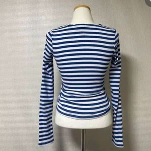 H&M Ribbed Blue Top