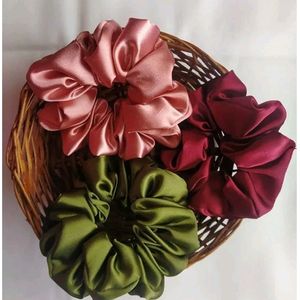 Pack Of 6 Satin Scrunchies