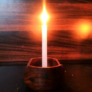 Wooden Candle Cum Cup/Glass Holder