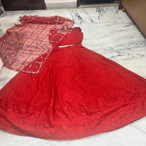 Hot Red Lehnga Choli