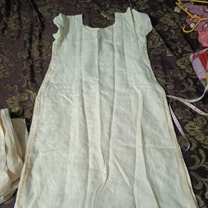 Cotton Chikankari Kurta Set 3 Pcs