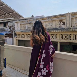 Purple Anarkali Dress With Dupatta