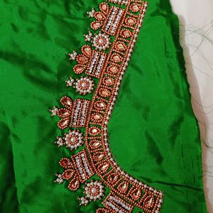 Guttapusalu Heavy Maggam Work Design Blouse Piece