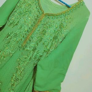 Green Party Wear Suit Salwar For Girl Or Women