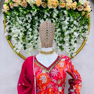 AC 247 Beautiful Red ♥️ Colour Pant Kurta Dupatta