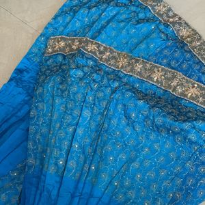 Blue Unstitched Blouse Lehenga Choli New