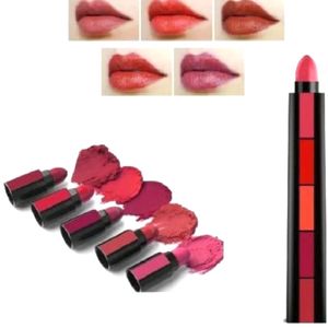 BLUSET Combo Of 5 Step Red Edition Lipstick