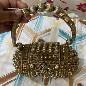 Bridal Golden Antique Purse