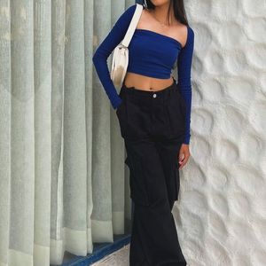 Blue Crop Top