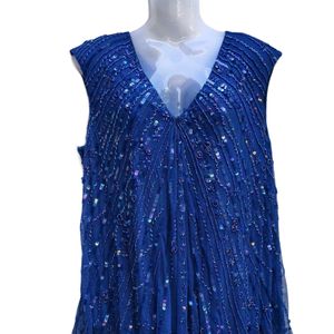 Y2k Shimmery Blue Top