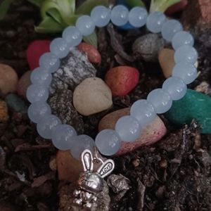 Crystal Bead Bracelet With Cute Bunny Charm