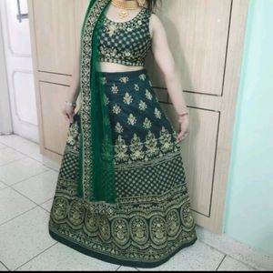 Lehnga Choli Dark Green