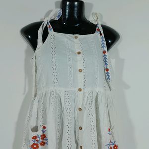 Off White Embroidered Dress (Women's)