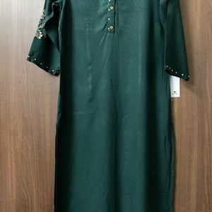 Bottle Green “W” Kurta