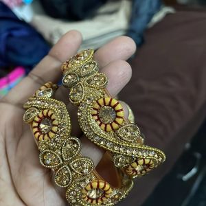 2 Set Of Ethnic Gold Bangles