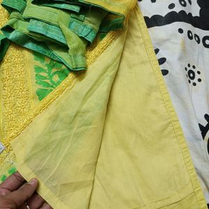 Yellow And Green Chudidhar Set