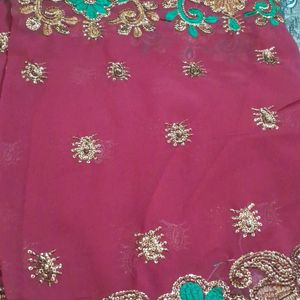 Heavy  Work  Saree  With  Out Blouse  Pc