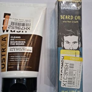 Ustraa Beard Wash100ml / Trambex Bear Oil 50ml