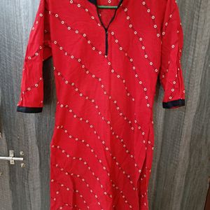 Red Daily Wear Kurta