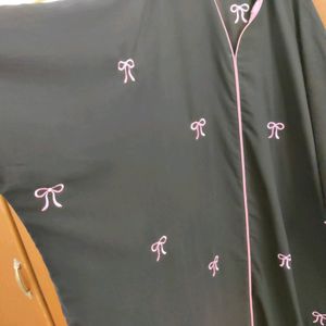 Most Trending Pink Bow Embroidery Abaya