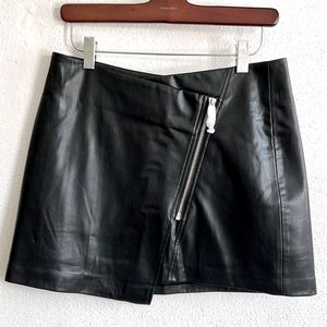 Wrap Around Leather Skirt