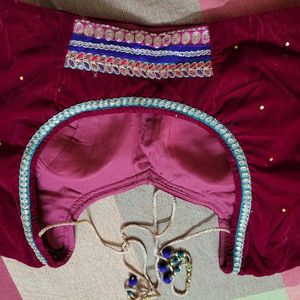 Velvet Lehenga With Net Dupatta