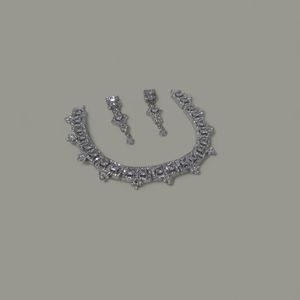 American Diamond Silver Polish Necklace