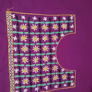 Beautiful Embroidered Purple Color Blouse Piece