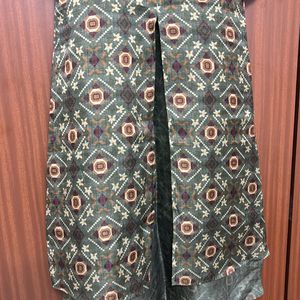 Women Olive A Line Kurti