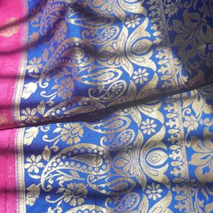 Chanderi Cotton Saree With Multi Colour