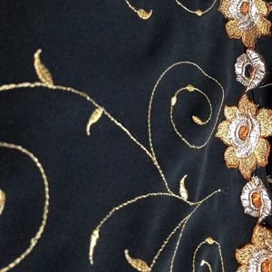 Black Floral Saree