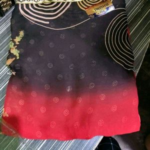 New Sealed Saree Black Nd Red No Coins Unused Ne