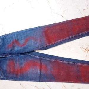 Blue Maroon Jean